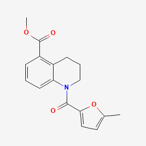 molecular formula C17H17NO4 B7509338 methyl 1-(5-methylfuran-2-carbonyl)-3,4-dihydro-2H-quinoline-5-carboxylate 