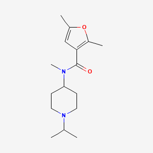 molecular formula C16H26N2O2 B7509391 N,2,5-trimethyl-N-(1-propan-2-ylpiperidin-4-yl)furan-3-carboxamide 