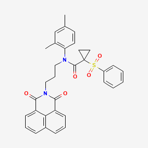 molecular formula C33H30N2O5S B7509450 1-(benzenesulfonyl)-N-(2,4-dimethylphenyl)-N-[3-(1,3-dioxobenzo[de]isoquinolin-2-yl)propyl]cyclopropane-1-carboxamide 