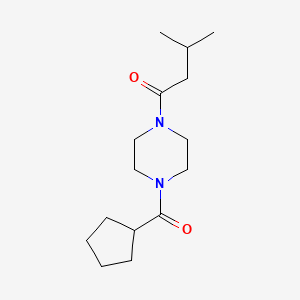 molecular formula C15H26N2O2 B7509451 1-[4-(Cyclopentanecarbonyl)piperazin-1-yl]-3-methylbutan-1-one 