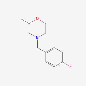 molecular formula C12H16FNO B7509456 4-[(4-Fluorophenyl)methyl]-2-methylmorpholine 