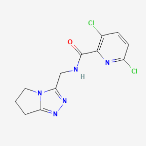 molecular formula C12H11Cl2N5O B7509485 3,6-dichloro-N-(6,7-dihydro-5H-pyrrolo[2,1-c][1,2,4]triazol-3-ylmethyl)pyridine-2-carboxamide 