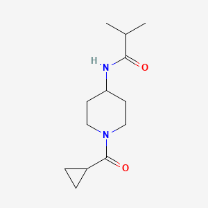 molecular formula C13H22N2O2 B7509489 N-[1-(cyclopropanecarbonyl)piperidin-4-yl]-2-methylpropanamide 