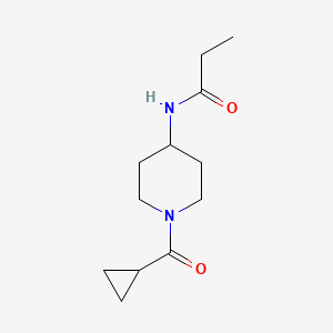 molecular formula C12H20N2O2 B7509496 N-[1-(cyclopropanecarbonyl)piperidin-4-yl]propanamide 