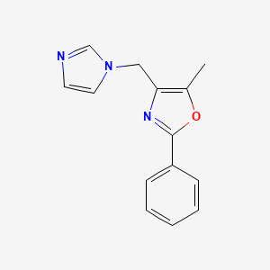 molecular formula C14H13N3O B7509517 4-(Imidazol-1-ylmethyl)-5-methyl-2-phenyl-1,3-oxazole 