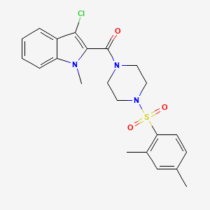 molecular formula C22H24ClN3O3S B7509525 (3-Chloro-1-methylindol-2-yl)-[4-(2,4-dimethylphenyl)sulfonylpiperazin-1-yl]methanone 