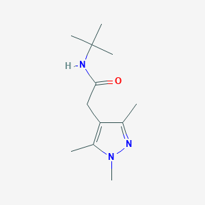 molecular formula C12H21N3O B7509533 N-tert-butyl-2-(1,3,5-trimethylpyrazol-4-yl)acetamide 