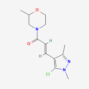 molecular formula C13H18ClN3O2 B7509537 (E)-3-(5-chloro-1,3-dimethylpyrazol-4-yl)-1-(2-methylmorpholin-4-yl)prop-2-en-1-one 