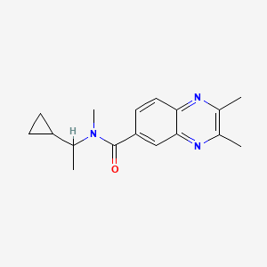 molecular formula C17H21N3O B7509555 N-(1-cyclopropylethyl)-N,2,3-trimethylquinoxaline-6-carboxamide 