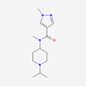 molecular formula C14H24N4O B7509558 N,1-dimethyl-N-(1-propan-2-ylpiperidin-4-yl)pyrazole-4-carboxamide 