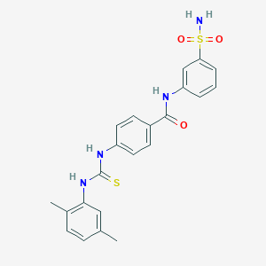 molecular formula C22H22N4O3S2 B7509569 4-[(2,5-dimethylphenyl)carbamothioylamino]-N-(3-sulfamoylphenyl)benzamide 