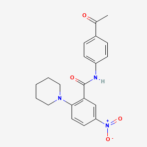 molecular formula C20H21N3O4 B7509570 N-(4-acetylphenyl)-5-nitro-2-piperidin-1-ylbenzamide 