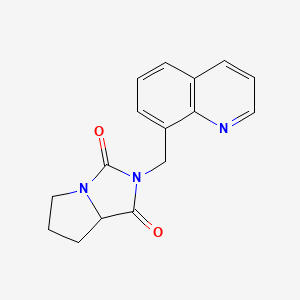 molecular formula C16H15N3O2 B7509574 2-(Quinolin-8-ylmethyl)-5,6,7,7a-tetrahydropyrrolo[1,2-c]imidazole-1,3-dione 