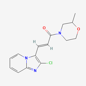 molecular formula C15H16ClN3O2 B7509615 (E)-3-(2-chloroimidazo[1,2-a]pyridin-3-yl)-1-(2-methylmorpholin-4-yl)prop-2-en-1-one 