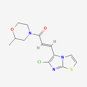 (E)-3-(6-chloroimidazo[2,1-b][1,3]thiazol-5-yl)-1-(2-methylmorpholin-4-yl)prop-2-en-1-one