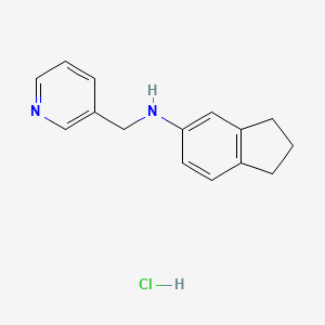 molecular formula C15H17ClN2 B7509672 N-(pyridin-3-ylmethyl)-2,3-dihydro-1H-inden-5-amine;hydrochloride 