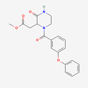 Methyl 2-[3-oxo-1-(3-phenoxybenzoyl)piperazin-2-yl]acetate