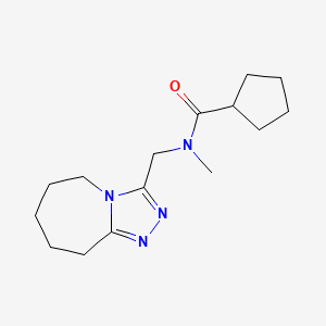 molecular formula C15H24N4O B7509685 N-methyl-N-(6,7,8,9-tetrahydro-5H-[1,2,4]triazolo[4,3-a]azepin-3-ylmethyl)cyclopentanecarboxamide 