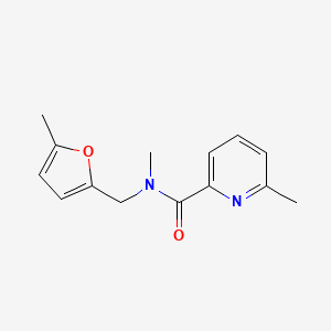 molecular formula C14H16N2O2 B7509714 N,6-dimethyl-N-[(5-methylfuran-2-yl)methyl]pyridine-2-carboxamide 