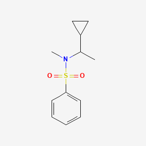 molecular formula C12H17NO2S B7509724 N-(1-cyclopropylethyl)-N-methylbenzenesulfonamide 