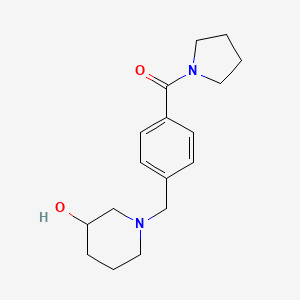 molecular formula C17H24N2O2 B7509775 [4-[(3-Hydroxypiperidin-1-yl)methyl]phenyl]-pyrrolidin-1-ylmethanone 