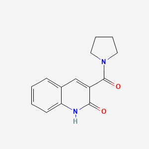 molecular formula C14H14N2O2 B7509818 3-(pyrrolidine-1-carbonyl)-1H-quinolin-2-one 