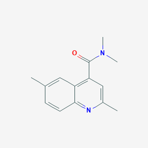 molecular formula C14H16N2O B7509834 N,N,2,6-tetramethylquinoline-4-carboxamide 