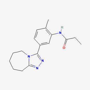 molecular formula C17H22N4O B7509857 N-[2-methyl-5-(6,7,8,9-tetrahydro-5H-[1,2,4]triazolo[4,3-a]azepin-3-yl)phenyl]propanamide 