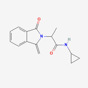 molecular formula C15H16N2O2 B7509889 N-cyclopropyl-2-(1-methylidene-3-oxoisoindol-2-yl)propanamide 