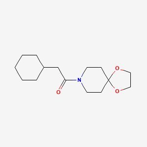 molecular formula C15H25NO3 B7509901 2-Cyclohexyl-1-(1,4-dioxa-8-azaspiro[4.5]decan-8-yl)ethanone 