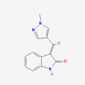 molecular formula C13H11N3O B7509907 (3E)-3-[(1-methylpyrazol-4-yl)methylidene]-1H-indol-2-one 