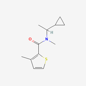 molecular formula C12H17NOS B7509914 N-(1-cyclopropylethyl)-N,3-dimethylthiophene-2-carboxamide 