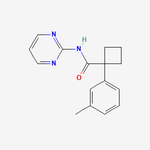 molecular formula C16H17N3O B7509919 1-(3-methylphenyl)-N-pyrimidin-2-ylcyclobutane-1-carboxamide 