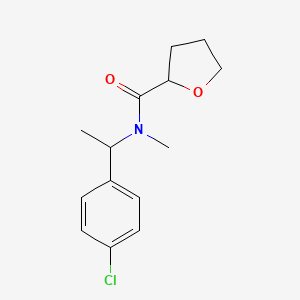 molecular formula C14H18ClNO2 B7509943 N-[1-(4-chlorophenyl)ethyl]-N-methyloxolane-2-carboxamide 