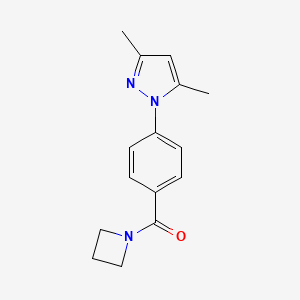 molecular formula C15H17N3O B7509957 Azetidin-1-yl-[4-(3,5-dimethylpyrazol-1-yl)phenyl]methanone 