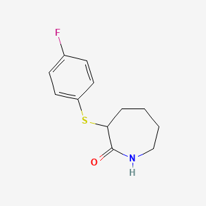 molecular formula C12H14FNOS B7509975 3-(4-Fluorophenyl)sulfanylazepan-2-one 