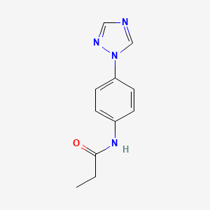 molecular formula C11H12N4O B7510007 N-[4-(1,2,4-triazol-1-yl)phenyl]propanamide 