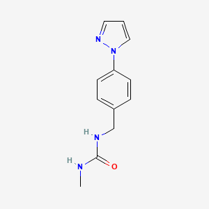 molecular formula C12H14N4O B7510013 1-Methyl-3-[(4-pyrazol-1-ylphenyl)methyl]urea 