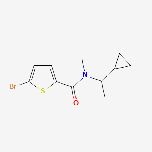 molecular formula C11H14BrNOS B7510016 5-bromo-N-(1-cyclopropylethyl)-N-methylthiophene-2-carboxamide 