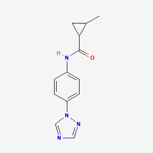 molecular formula C13H14N4O B7510058 2-methyl-N-[4-(1,2,4-triazol-1-yl)phenyl]cyclopropane-1-carboxamide 