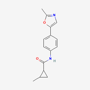molecular formula C15H16N2O2 B7510107 2-methyl-N-[4-(2-methyl-1,3-oxazol-5-yl)phenyl]cyclopropane-1-carboxamide 