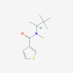 molecular formula C12H19NOS B7510117 N-(3,3-dimethylbutan-2-yl)-N-methylthiophene-3-carboxamide 