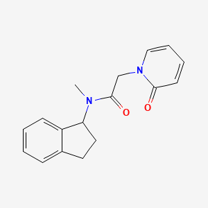 molecular formula C17H18N2O2 B7510126 N-(2,3-dihydro-1H-inden-1-yl)-N-methyl-2-(2-oxopyridin-1-yl)acetamide 