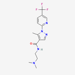 molecular formula C15H18F3N5O B7510163 N-[2-(dimethylamino)ethyl]-5-methyl-1-[5-(trifluoromethyl)pyridin-2-yl]pyrazole-4-carboxamide 