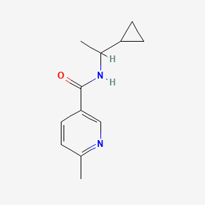 molecular formula C12H16N2O B7510172 N-(1-cyclopropylethyl)-6-methylpyridine-3-carboxamide 