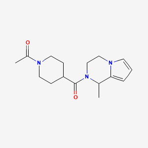 molecular formula C16H23N3O2 B7510242 1-[4-(1-methyl-3,4-dihydro-1H-pyrrolo[1,2-a]pyrazine-2-carbonyl)piperidin-1-yl]ethanone 