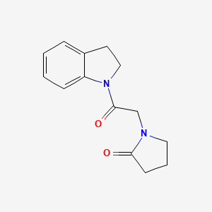 molecular formula C14H16N2O2 B7510243 1-[2-(2,3-Dihydroindol-1-yl)-2-oxoethyl]pyrrolidin-2-one 
