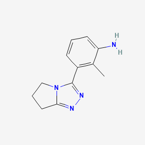 molecular formula C12H14N4 B7510263 3-(6,7-dihydro-5H-pyrrolo[2,1-c][1,2,4]triazol-3-yl)-2-methylaniline 