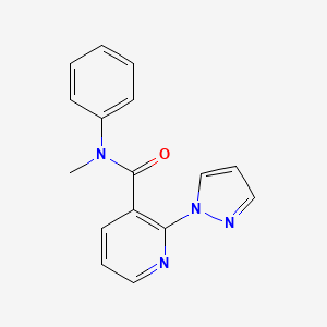 molecular formula C16H14N4O B7510284 N-methyl-N-phenyl-2-pyrazol-1-ylpyridine-3-carboxamide 