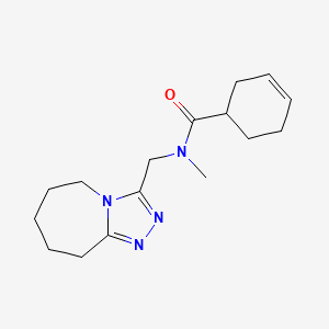 molecular formula C16H24N4O B7510307 N-methyl-N-(6,7,8,9-tetrahydro-5H-[1,2,4]triazolo[4,3-a]azepin-3-ylmethyl)cyclohex-3-ene-1-carboxamide 